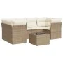Set sofás de jardín 7 piezas y cojines ratán sintético beige by , Garden sets - Ref: Foro24-3217268, Price: 479,51 €, Discoun...