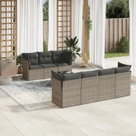 Set de sofás de jardín 8 pzas y cojines ratán sintético gris by , Garden sets - Ref: Foro24-3217280, Price: 482,12 €, Discoun...