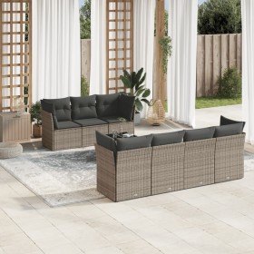 Set de sofás de jardín 8 pzas y cojines ratán sintético gris by , Garden sets - Ref: Foro24-3217280, Price: 482,20 €, Discoun...