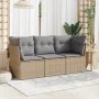 Juego de sofás de jardín con cojines beige 3 pzas ratán PE by , Garden sets - Ref: Foro24-3217209, Price: 187,14 €, Discount: %