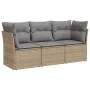 Juego de sofás de jardín con cojines beige 3 pzas ratán PE by , Garden sets - Ref: Foro24-3217209, Price: 187,14 €, Discount: %