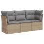 Juego de sofás de jardín con cojines beige 3 pzas ratán PE by , Garden sets - Ref: Foro24-3217209, Price: 190,50 €, Discount: %
