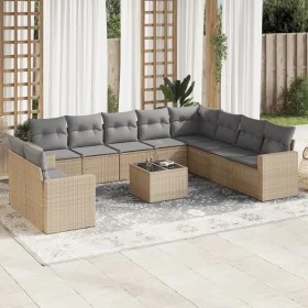 Gartensofa-Set 11-teilig mit beigen Polstern aus synthetischem Rattan von , Gartensets - Ref: Foro24-3219169, Preis: 683,13 €...