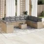 Gartensofa-Set 11-teilig mit beigen Polstern aus synthetischem Rattan von , Gartensets - Ref: Foro24-3219169, Preis: 683,13 €...