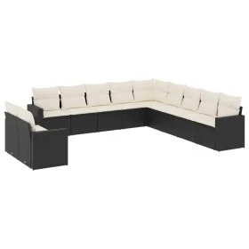 Set de sofás de jardín 11 pzas y cojines ratán sintético negro by , Garden sets - Ref: Foro24-3219176, Price: 653,50 €, Disco...