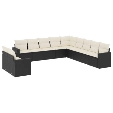 Set de sofás de jardín 11 pzas y cojines ratán sintético negro by , Garden sets - Ref: Foro24-3219176, Price: 653,50 €, Disco...