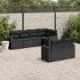 Set de comedor de jardín 7 pzas y cojines ratán sintético negro by , Garden sets - Ref: Foro24-3219195, Price: 500,94 €, Disc...