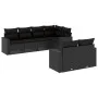 Set de comedor de jardín 7 pzas y cojines ratán sintético negro by , Garden sets - Ref: Foro24-3219195, Price: 500,94 €, Disc...