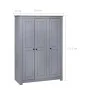 Armario 3 puertas madera pino Panamá Range gris 118x50x171,5cm de vidaXL, Armarios roperos - Ref: Foro24-282662, Precio: 515,...