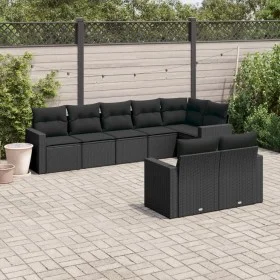 Set de sofás de jardín 8 piezas y cojines ratán sintético negro by , Garden sets - Ref: Foro24-3219205, Price: 570,22 €, Disc...