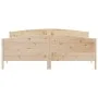 Bed frame with solid pine wood headboard 200x200cm by , Beds and slatted bases - Ref: Foro24-3216161, Price: 221,64 €, Discou...