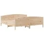 Bed frame with solid pine wood headboard 200x200cm by , Beds and slatted bases - Ref: Foro24-3216161, Price: 221,64 €, Discou...