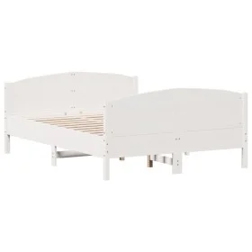 Bed frame with white pine wood headboard 160x200 cm by , Beds and slatted bases - Ref: Foro24-3216168, Price: 237,18 €, Disco...