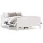 Bed frame with white pine wood headboard 120x200 cm by , Beds and slatted bases - Ref: Foro24-3216177, Price: 212,26 €, Disco...