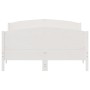 Bed frame with white pine wood headboard 120x200 cm by , Beds and slatted bases - Ref: Foro24-3216177, Price: 212,26 €, Disco...