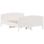 Bed frame with white pine wood headboard 120x200 cm by , Beds and slatted bases - Ref: Foro24-3216177, Price: 212,26 €, Disco...