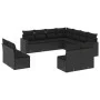 Gartensofagarnitur 11-teilig mit schwarzen Kissen aus synthetischem Rattan von , Modulare Sofas für den Außenbereich - Ref: F...