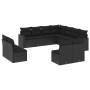 Set de sofás de jardín 11 pzas y cojines ratán sintético negro by , Modular outdoor sofas - Ref: Foro24-3251462, Price: 670,0...