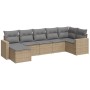 Set sofás de jardín 7 piezas y cojines ratán sintético beige by , Modular outdoor sofas - Ref: Foro24-3251616, Price: 468,31 ...