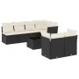 8-teiliges Gartensofa-Set und Kissen aus schwarzem Kunststoff-Rattan. von , Gartensets - Ref: Foro24-3217296, Preis: 496,74 €...