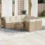 Set de sofás de jardín 9 pzas con cojines ratán sintético beige by , Garden sets - Ref: Foro24-3217318, Price: 598,82 €, Disc...