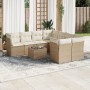 Set de sofás de jardín 9 pzas con cojines ratán sintético beige by , Garden sets - Ref: Foro24-3217318, Price: 585,60 €, Disc...