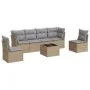 Gartensofagarnitur 7-teilig mit Kissen aus synthetischem Rattan in Beige. von , Gartensets - Ref: Foro24-3249218, Preis: 438,...