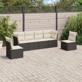 Set de sofás de jardín 6 piezas y cojines ratán sintético negro de , Conjuntos de jardín - Ref: Foro24-3249205, Precio: 347,2...
