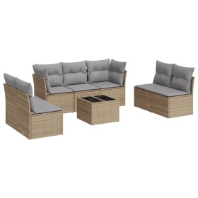 Gartensofagarnitur mit beigen Kissen, 8-teilig, aus PE-Rattan. von , Gartensets - Ref: Foro24-3249258, Preis: 501,81 €, Rabat...