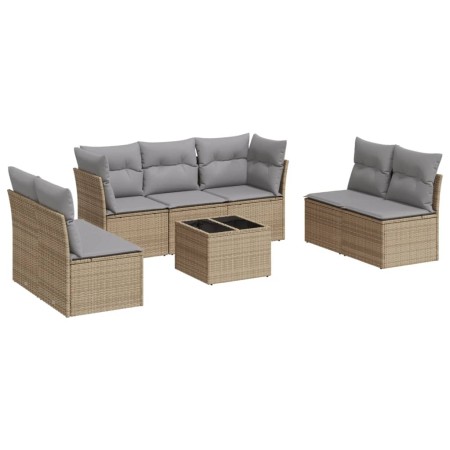 Juego de sofás de jardín con cojines beige 8 pzas ratán PE by , Garden sets - Ref: Foro24-3249258, Price: 500,84 €, Discount: %
