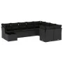 Set de sofás de jardín 10 pzas cojines ratán sintético negro by , Garden sets - Ref: Foro24-3250024, Price: 621,37 €, Discoun...