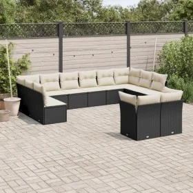 Set de sofás de jardín 12 piezas cojines ratán sintético negro de , Conjuntos de jardín - Ref: Foro24-3250265, Precio: 691,62...