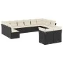 Set de sofás de jardín 12 piezas cojines ratán sintético negro by , Garden sets - Ref: Foro24-3250265, Price: 692,83 €, Disco...