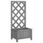 Jardinera enrejada madera maciza de abeto gris de , Maceteros y jardineras - Ref: Foro24-365474, Precio: 42,06 €, Descuento: %