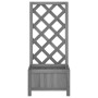 Jardinera enrejada madera maciza de abeto gris de , Maceteros y jardineras - Ref: Foro24-365474, Precio: 42,06 €, Descuento: %