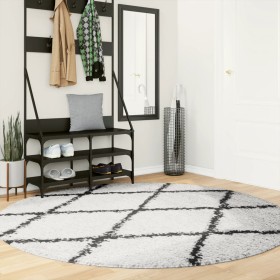 Alfombra de pelo largo moderna crema y negro Ø 200 cm by , Rugs - Ref: Foro24-375379, Price: 67,95 €, Discount: %