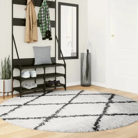 Alfombra de pelo largo moderna crema y negro Ø 200 cm by , Rugs - Ref: Foro24-375379, Price: 67,13 €, Discount: %
