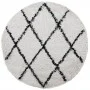Alfombra de pelo largo moderna crema y negro Ø 200 cm by , Rugs - Ref: Foro24-375379, Price: 67,13 €, Discount: %