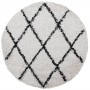 Alfombra de pelo largo moderna crema y negro Ø 200 cm de , Alfombras - Ref: Foro24-375379, Precio: 67,95 €, Descuento: %