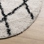 Alfombra de pelo largo moderna crema y negro Ø 200 cm de , Alfombras - Ref: Foro24-375379, Precio: 67,95 €, Descuento: %