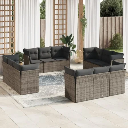 Gartensofagarnitur 12-teilig mit grauen Polstern aus synthetischem Rattan. von , Gartensets - Ref: Foro24-3217330, Preis: 799...