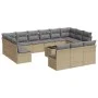 Set sofás de jardín 14 pzas con cojines ratán sintético beige by , Garden sets - Ref: Foro24-3250238, Price: 841,35 €, Discou...