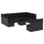 Set de sofás de jardín 12 piezas cojines ratán sintético negro by , Garden sets - Ref: Foro24-3250194, Price: 668,95 €, Disco...
