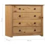 Armario auxiliar de madera de pino estilo Panamá 80x40x73 cm de vidaXL, Aparadores - Ref: Foro24-282658, Precio: 162,22 €, De...
