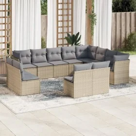 Set de sofás de jardín 12 pzas y cojines ratán sintético marrón by , Garden sets - Ref: Foro24-3250308, Price: 773,92 €, Disc...