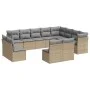 Set de sofás de jardín 12 pzas y cojines ratán sintético marrón by , Garden sets - Ref: Foro24-3250308, Price: 773,92 €, Disc...