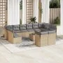 Gartensofagarnitur mit 13-teiligen Kissen aus synthetischem Rattan in Beige. von , Gartensets - Ref: Foro24-3250278, Preis: 8...