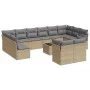 Set sofás de jardín con cojines 13 pzas ratán sintético beige by , Garden sets - Ref: Foro24-3250278, Price: 857,61 €, Discou...
