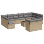 Set sofás de jardín con cojines 13 pzas ratán sintético beige by , Garden sets - Ref: Foro24-3250278, Price: 873,27 €, Discou...