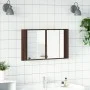 Armario espejo de baño LED acrílico marrón roble 80x12x45 cm de , Tocadores de baño - Ref: Foro24-834953, Precio: 56,19 €, De...